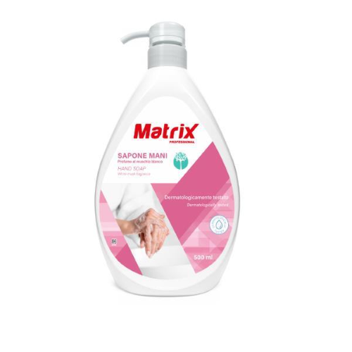 MATRIX SAPONE MANI AL MUSCHIO BIANCO DERMATOLOGICAMENTE TESTATO DISPENSER DA 500ML CONF 6 PZ.